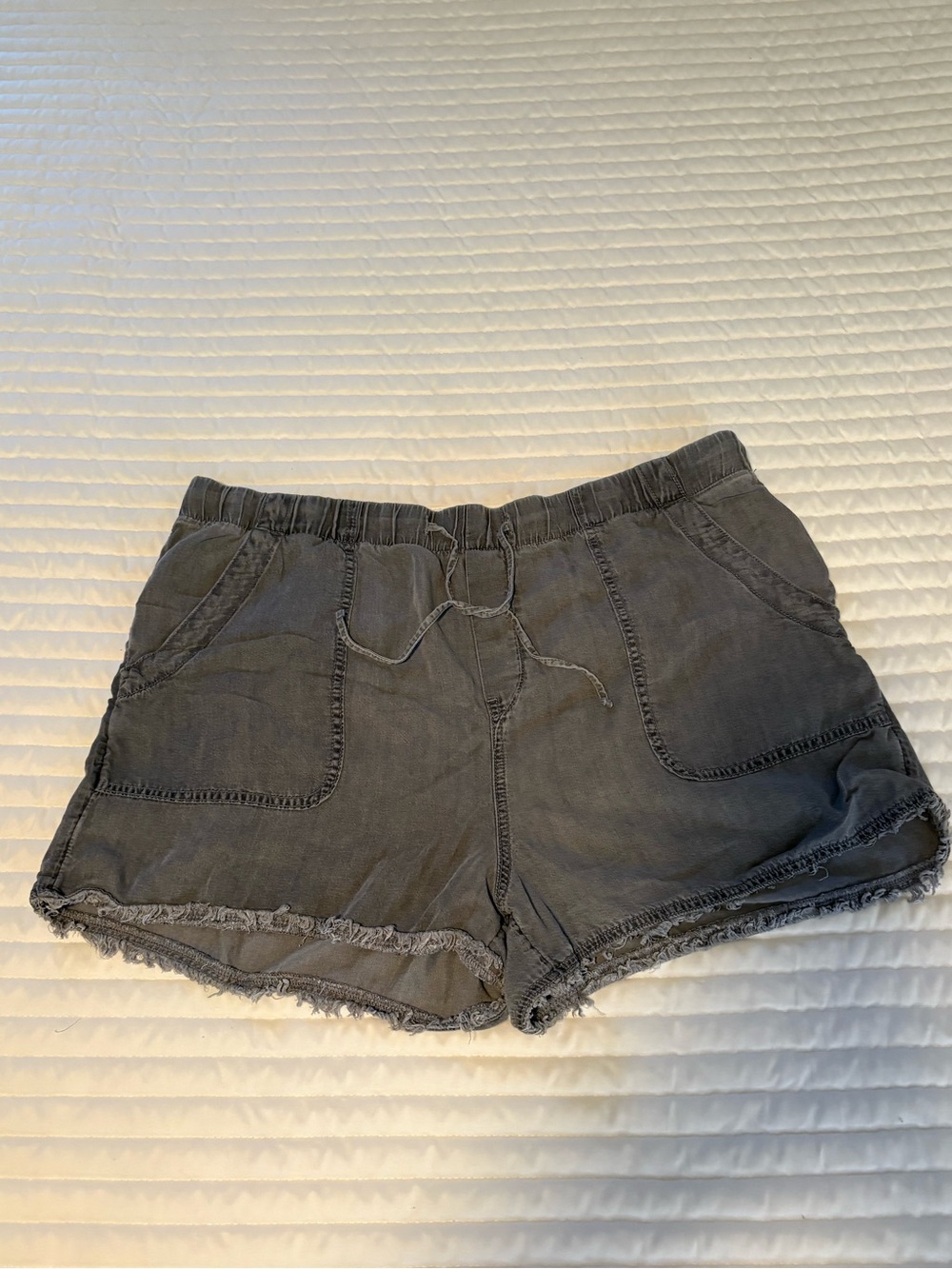Time and Tru Charcoal Washed High Waist Drawstring Shorts
